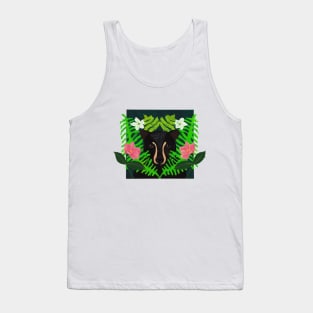 Black bear hiding in ferns and flowers Tank Top